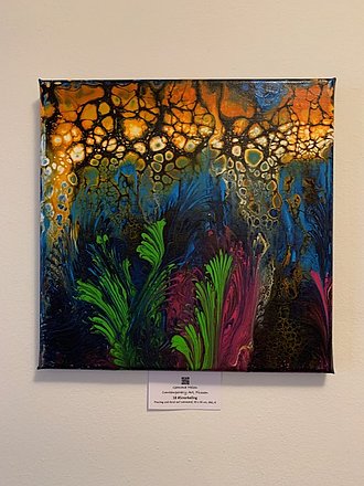 #Snorkeling, Pouring on Canvas, 30x30cm