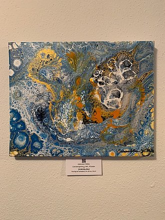 #Little bird, Pouring on Canvas, 24x30cm