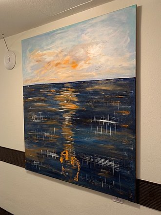 #Trust, Acryl on Canvas, 130x110cm Leinwandbild Acrylfarben, Ocean und Füsse