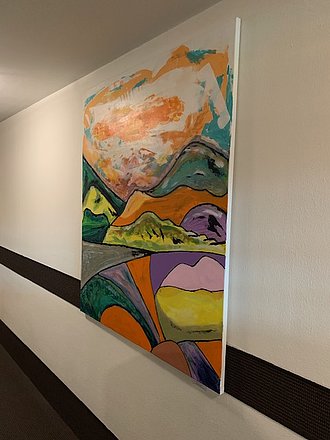 Summer vibes, Acryl auf Canvas, 130x110cm Acryl auf Leinwand, bunte Farben